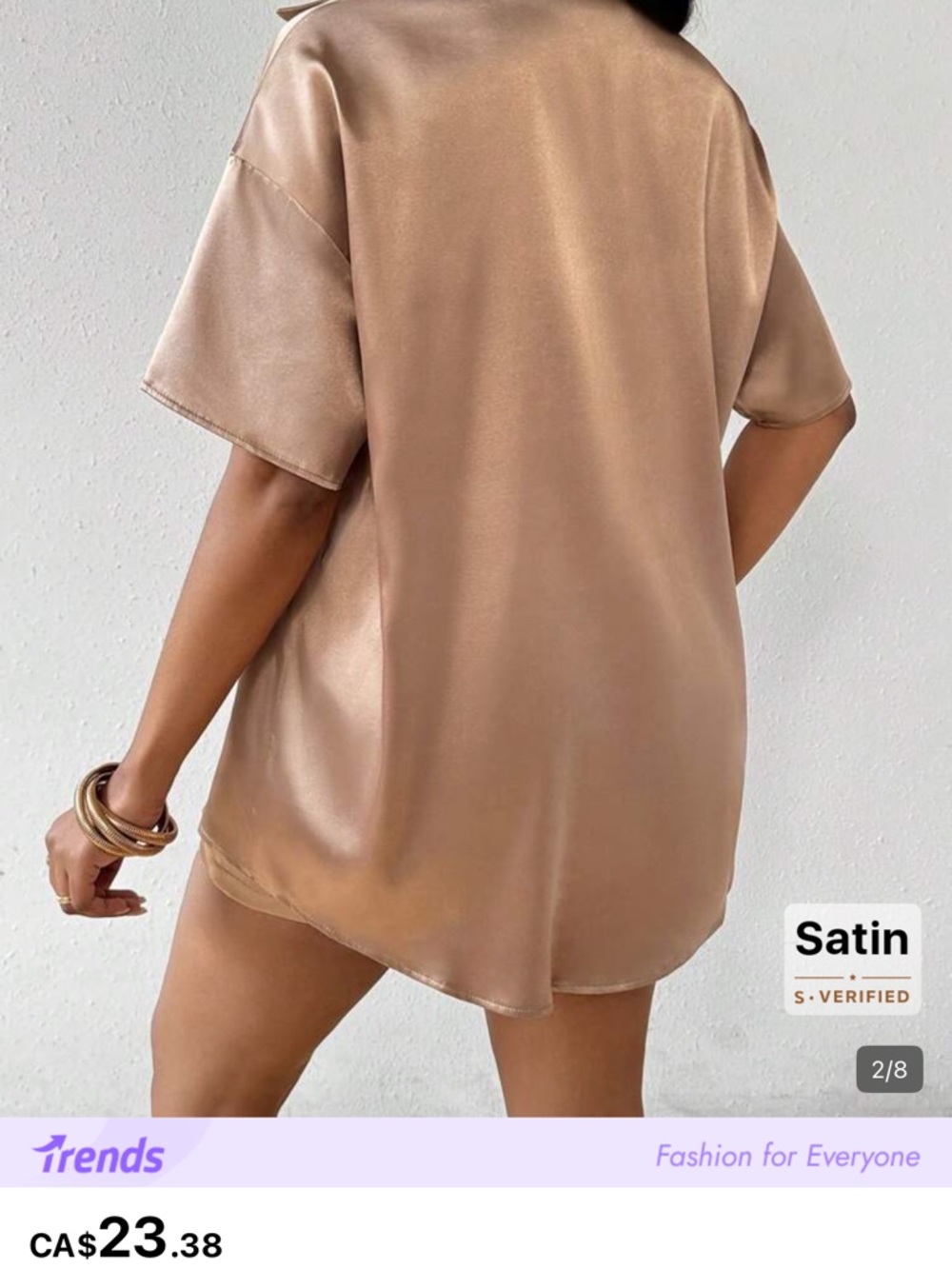Satin Short Set - Picture 2 of 7